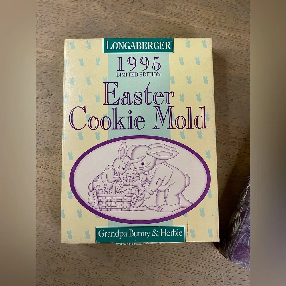 Longaberger Easter Cookie Mold Vintage In Box‎ 1995 & 1996 Easter Bunny & Basket